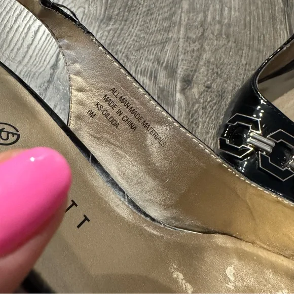 Karen Scott Black Heels with Chain Embellishment Gildyy slingback pumps size 6 - Picture 8 of 10